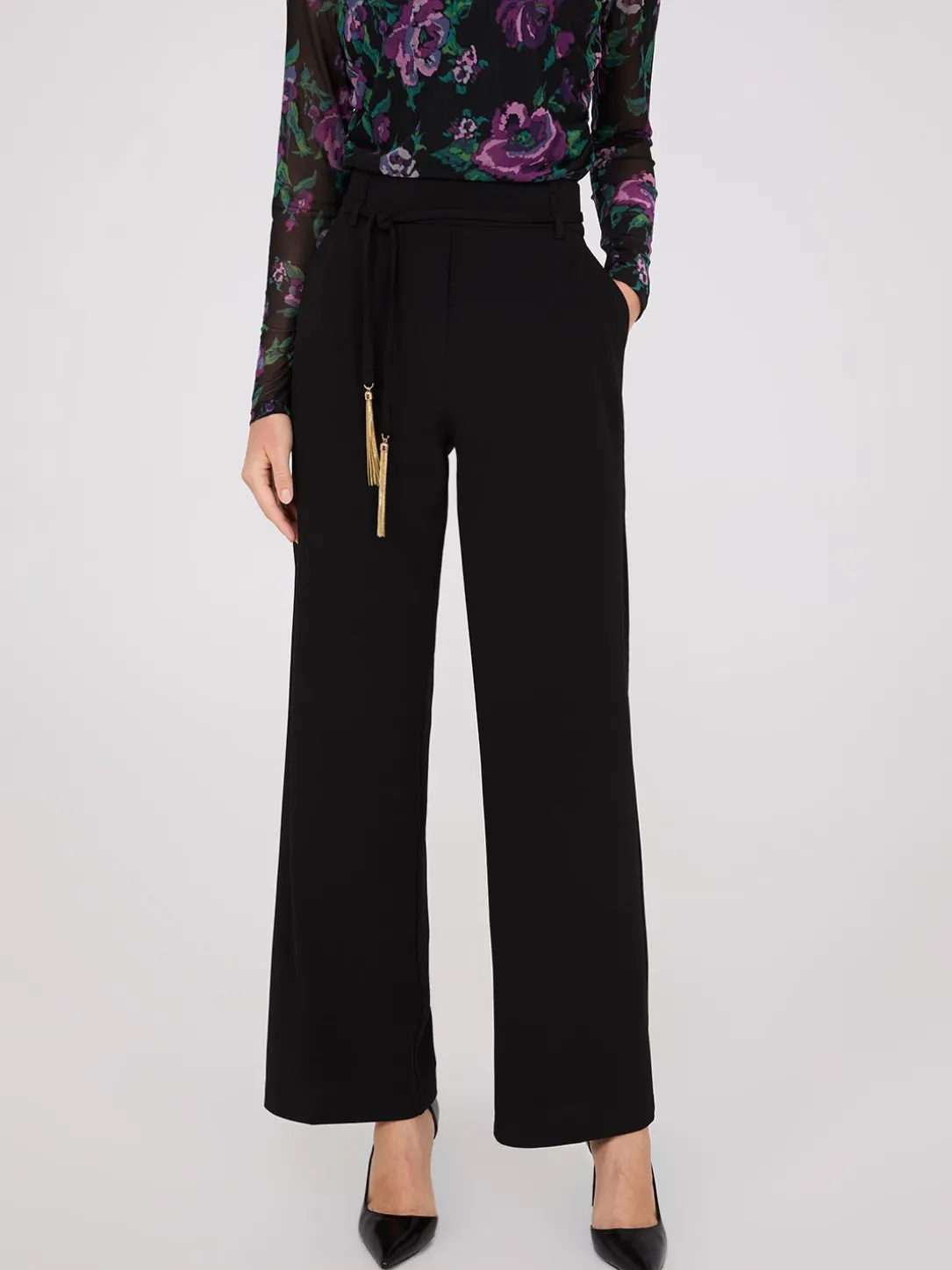 Crepe Pants With Sash