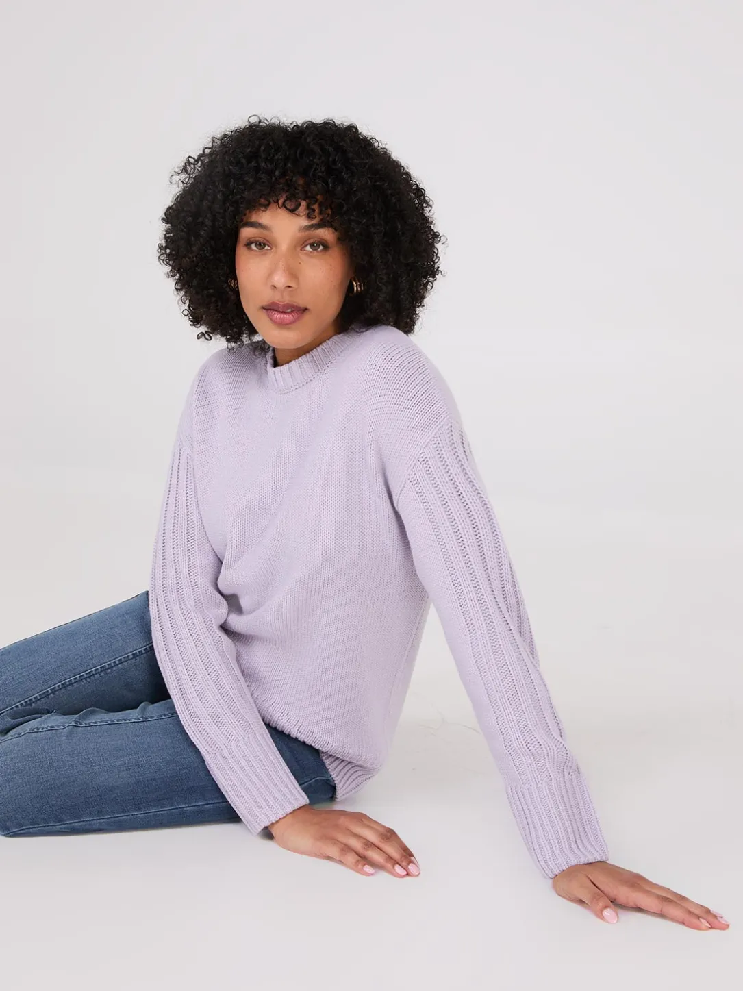 Crew Neck High-Low Sweater