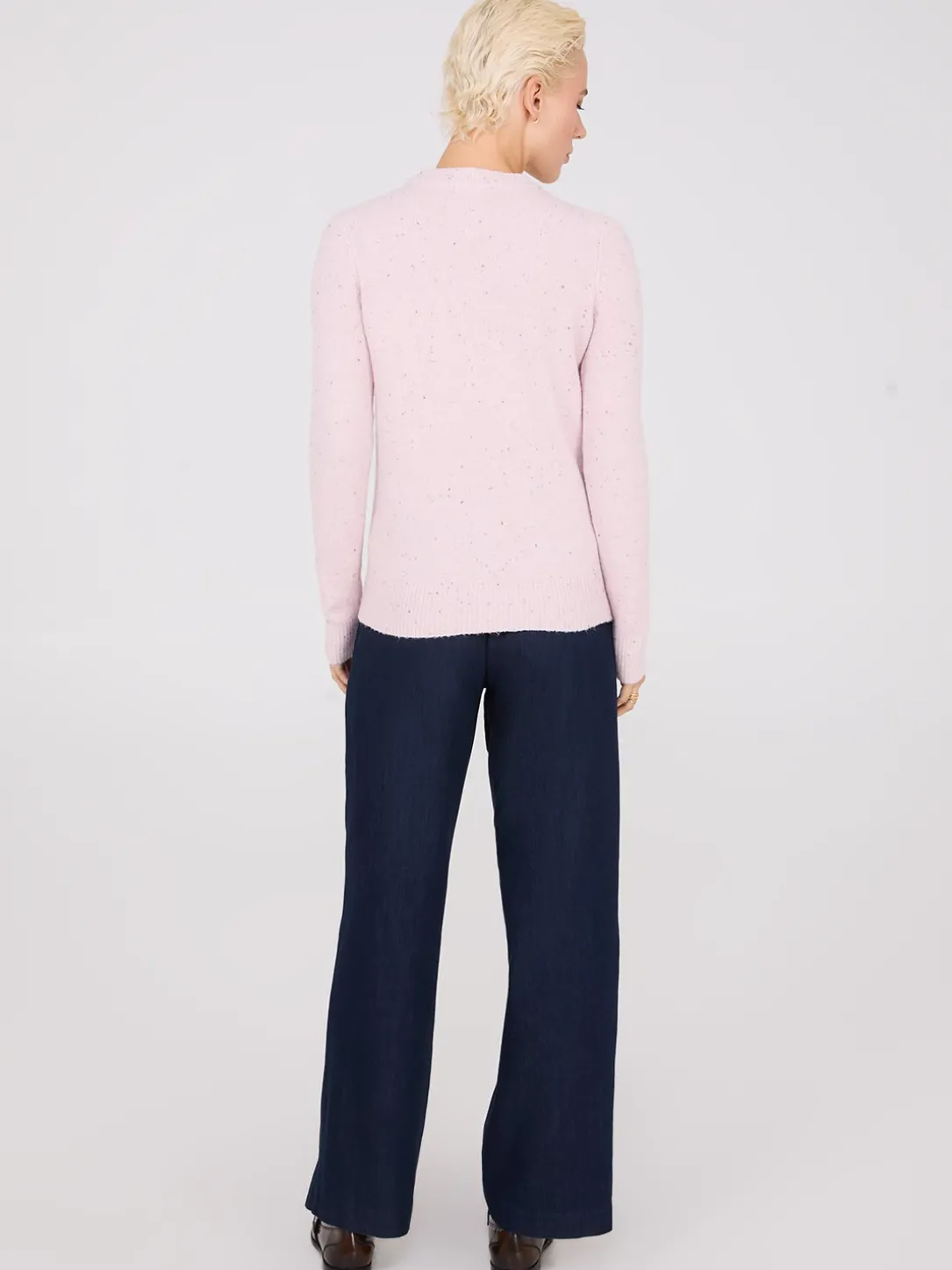 Crew Neck Sweater With Button Details