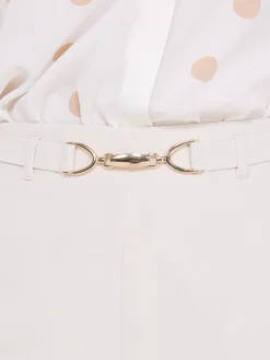 Cropped Wide-Leg Pants With Gold Hardware