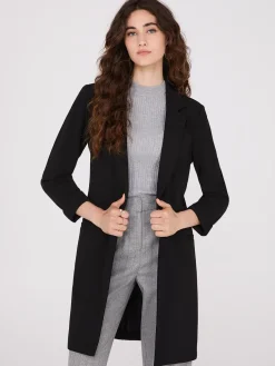 Cuffed 3/4 Sleeve Long Blazer