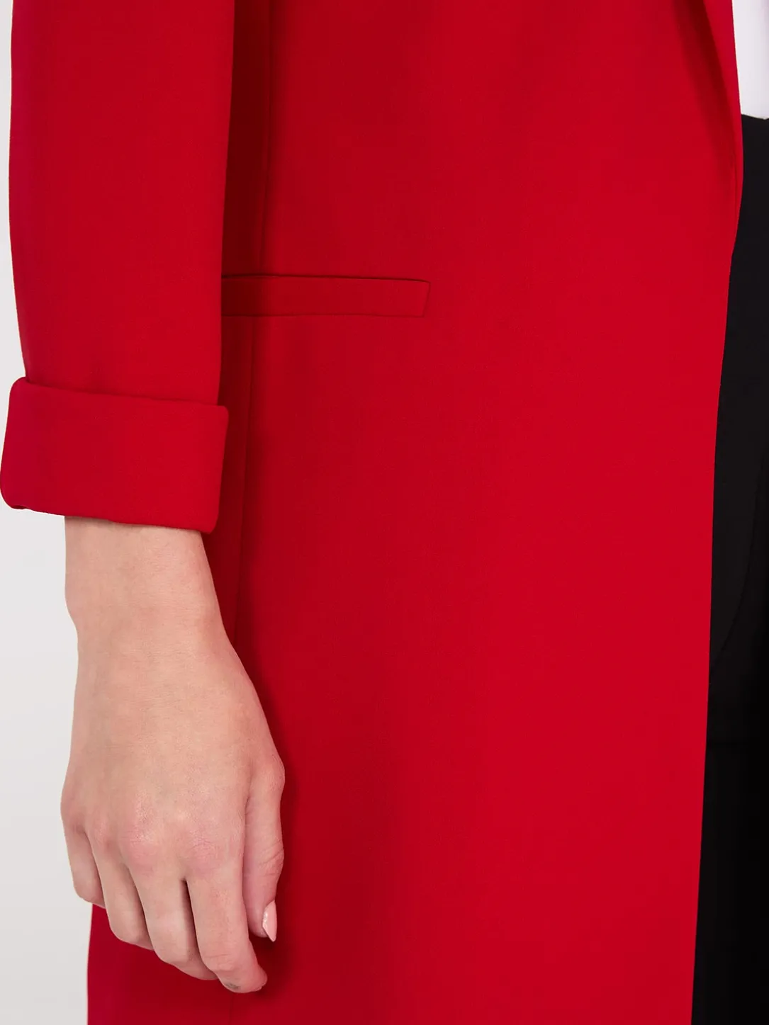 Cuffed 3/4 Sleeve Long Blazer