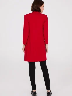 Cuffed 3/4 Sleeve Long Blazer