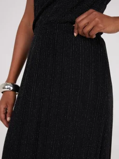 Dobby Lace Midi A-Line Skirt