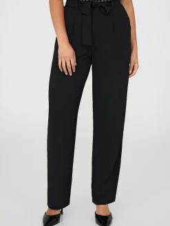 Dobby Stripe Straight-Leg Pants