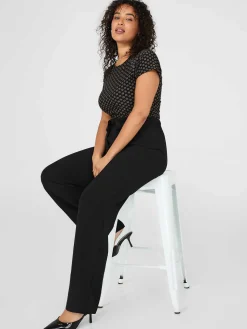 Dobby Stripe Straight-Leg Pants