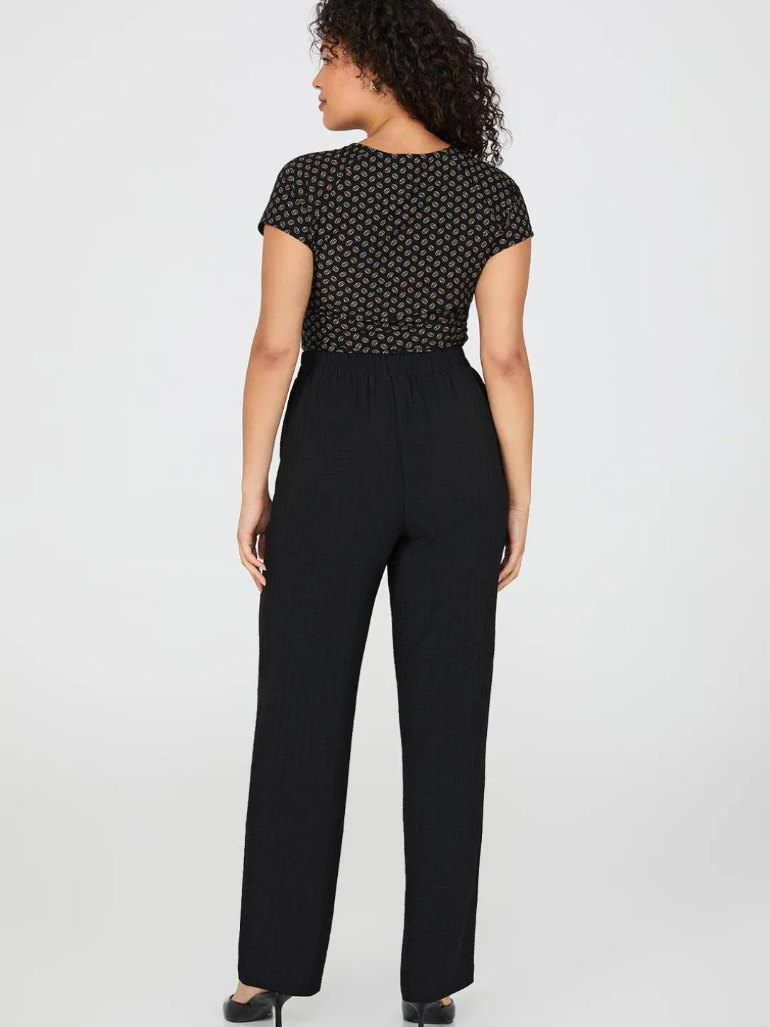 Dobby Stripe Straight-Leg Pants