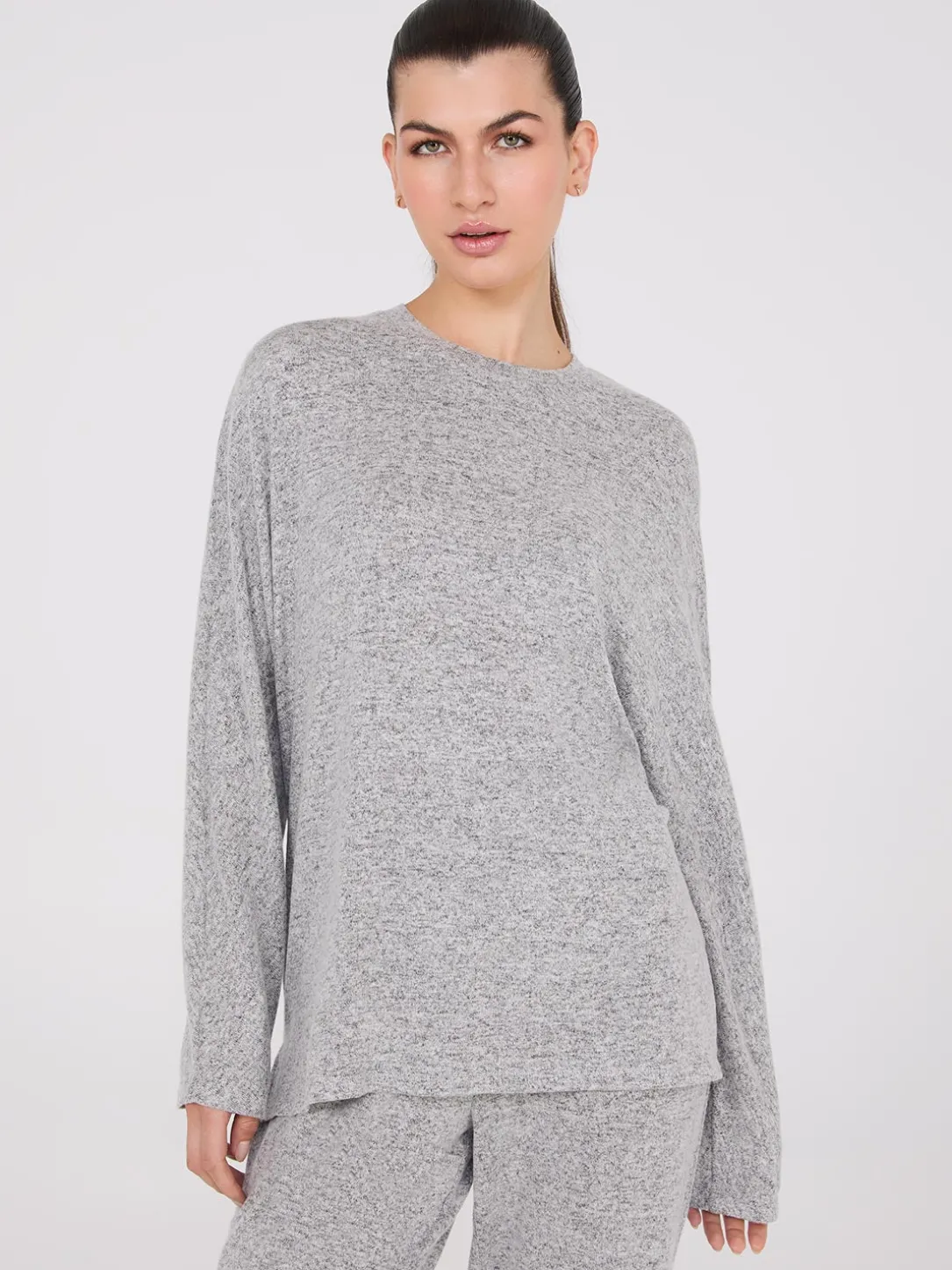 Dolman Sleeve Melange Pajama Set