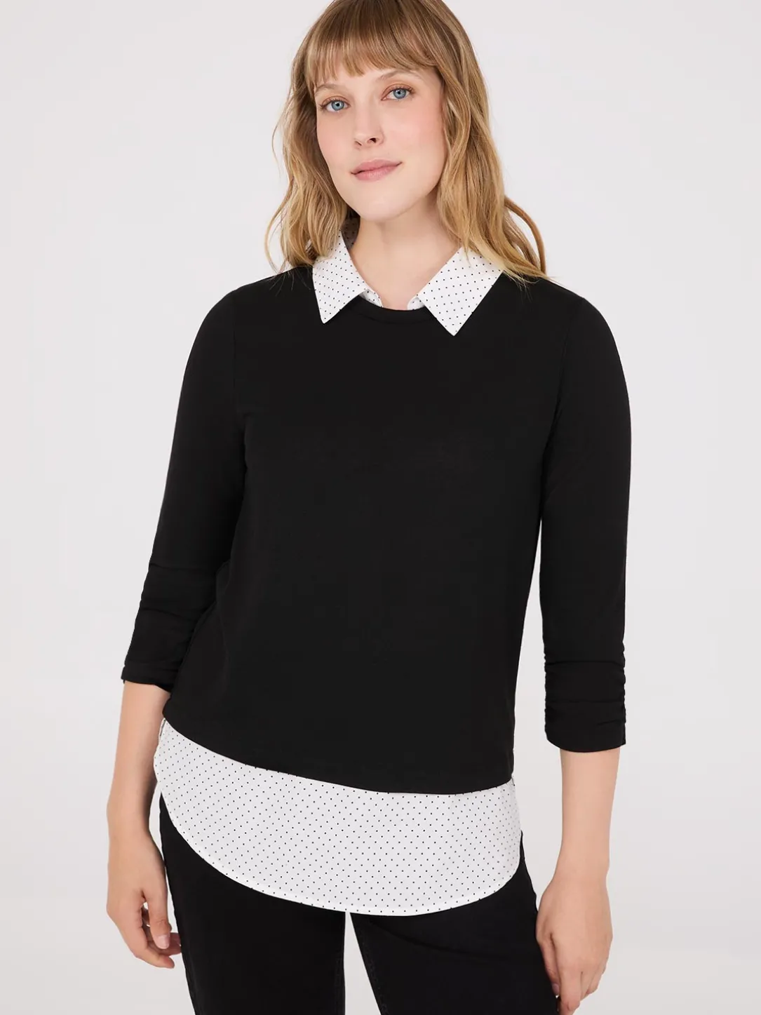 Dot Print 2-Fer Top