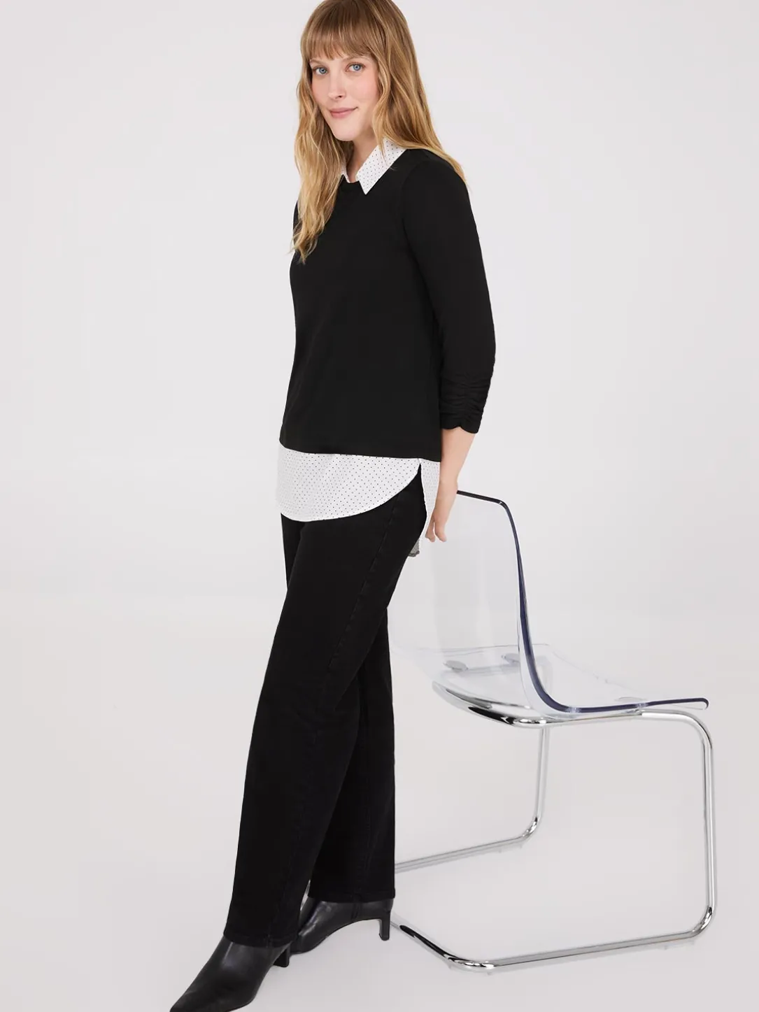 Dot Print 2-Fer Top
