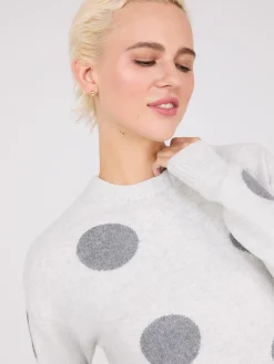 Dot Print Jacquard Sweater