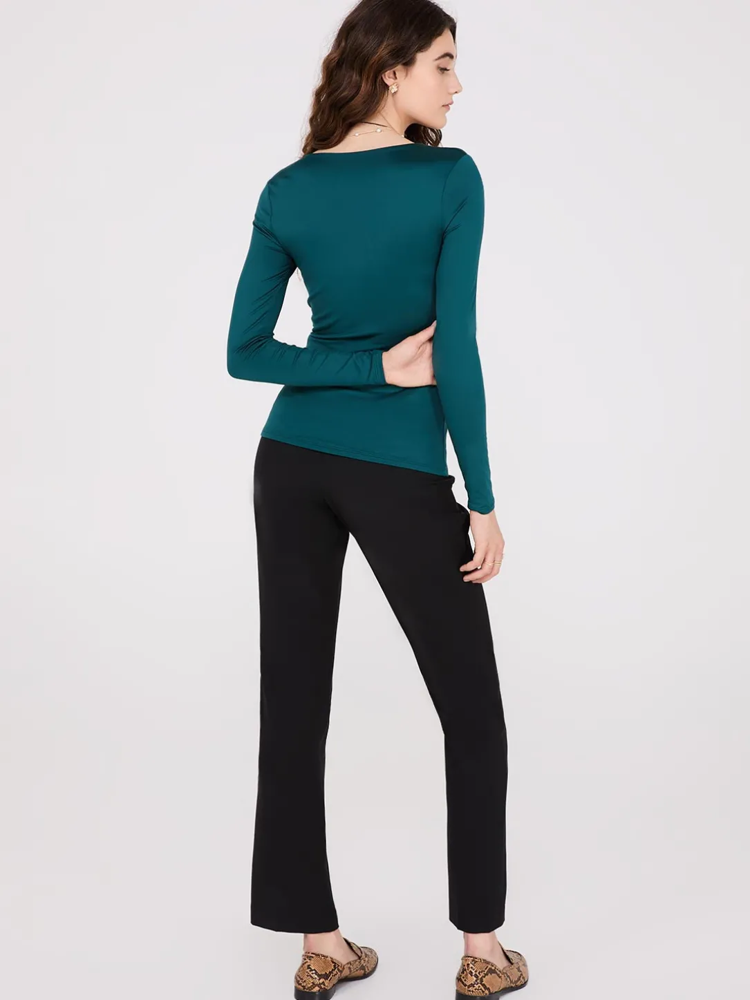 Double Layer V-Neck Long Sleeve Top