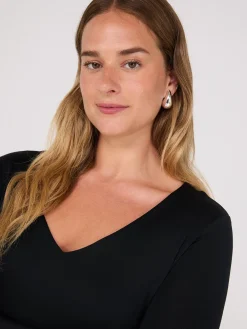 Double Layer V-Neck Long Sleeve Top
