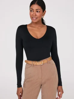 Double Layer V-Neck Long Sleeve Top