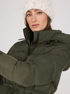 Drawstring Waist Puffer Jacket