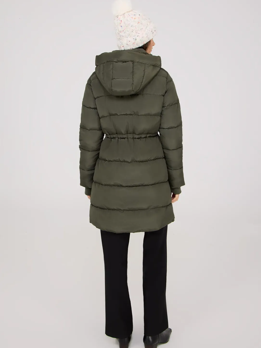 Drawstring Waist Puffer Jacket