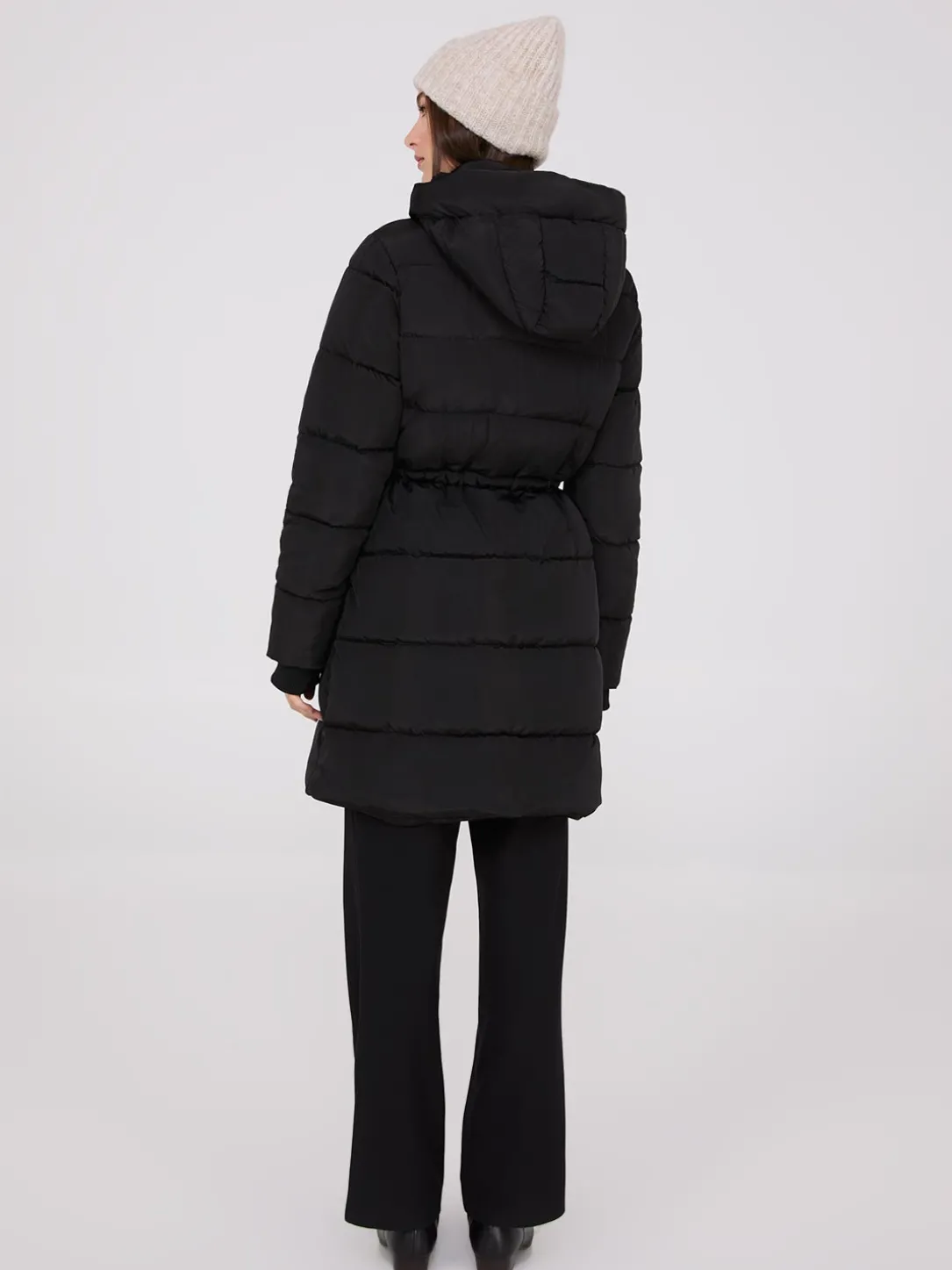 Drawstring Waist Puffer Jacket