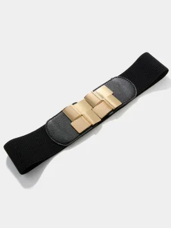 Elastic Gold Square Buckle Belt