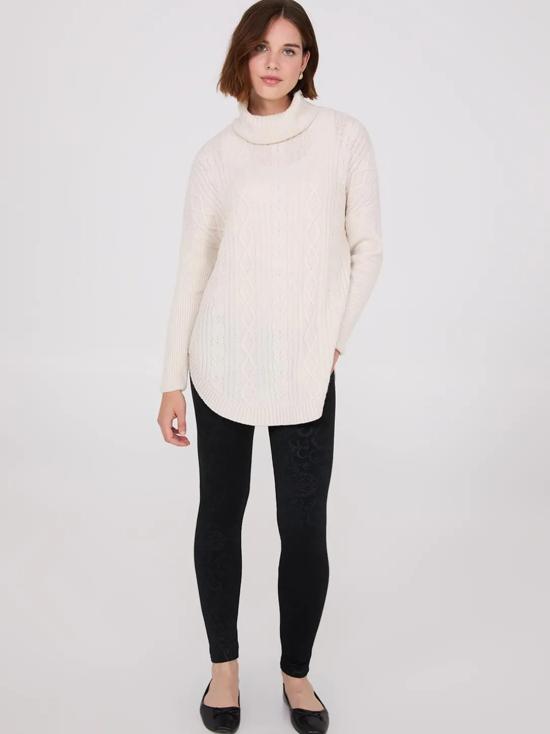 Embossed Paisley Print Fleece Lined Leggings