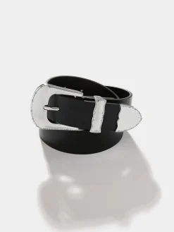 Faux Leather Horseshoe Buckle Belt
