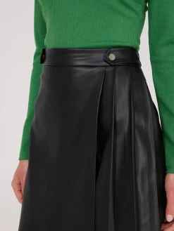 Faux Leather Mini Wrap Skirt