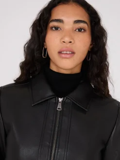 Faux Leather Utility Jacket
