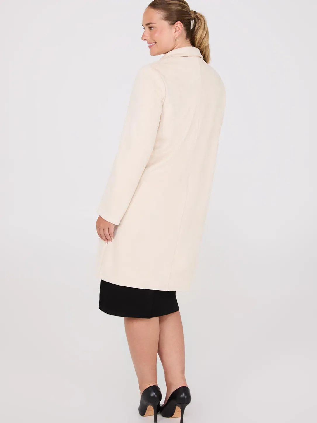 Faux Suede Car Coat