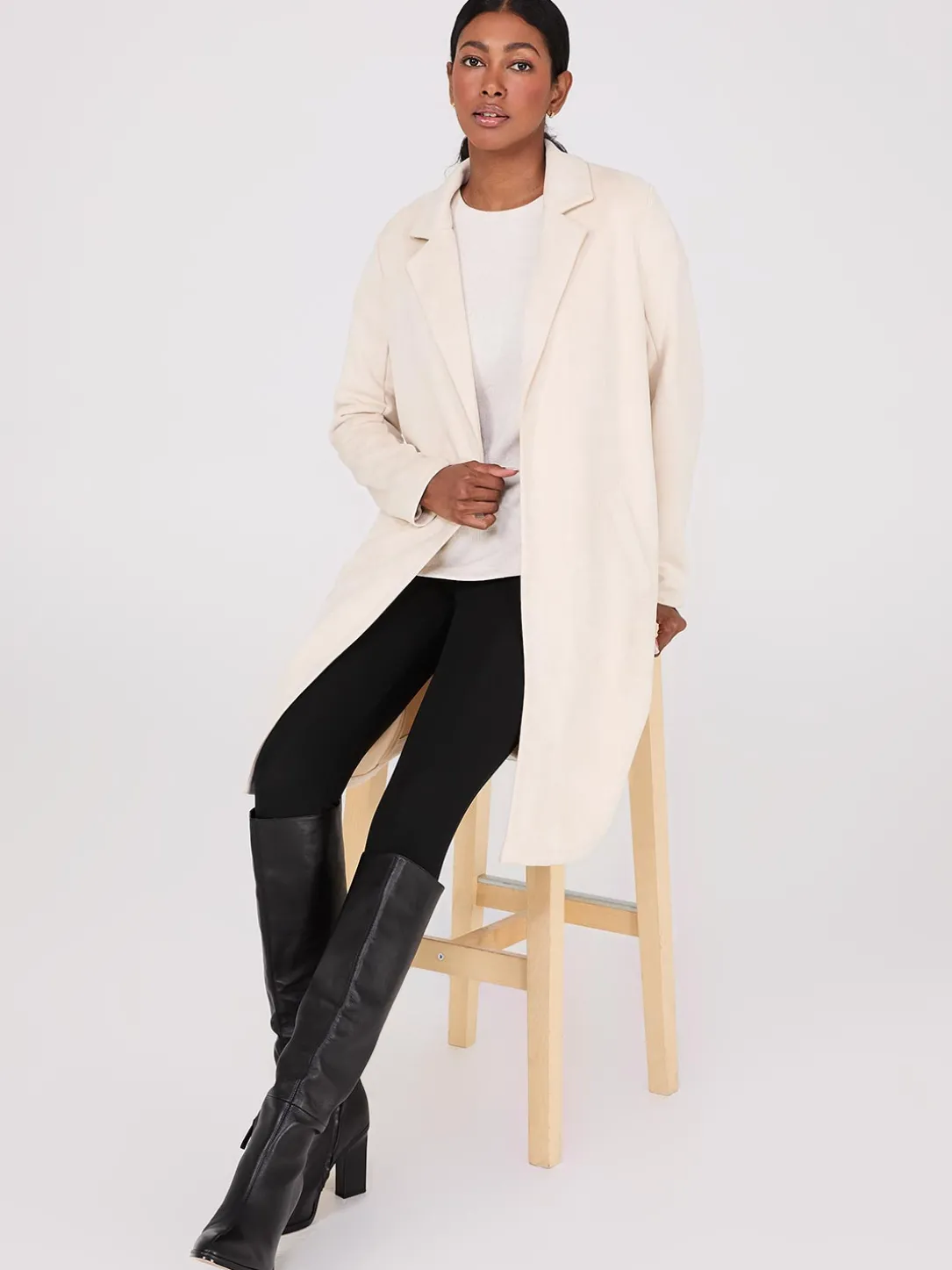 Faux Suede Car Coat