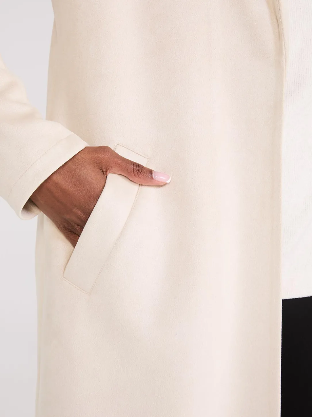 Faux Suede Car Coat