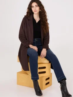 Faux Suede Car Coat