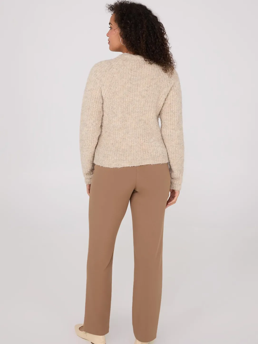 Faux Wool Raglan Cardigan