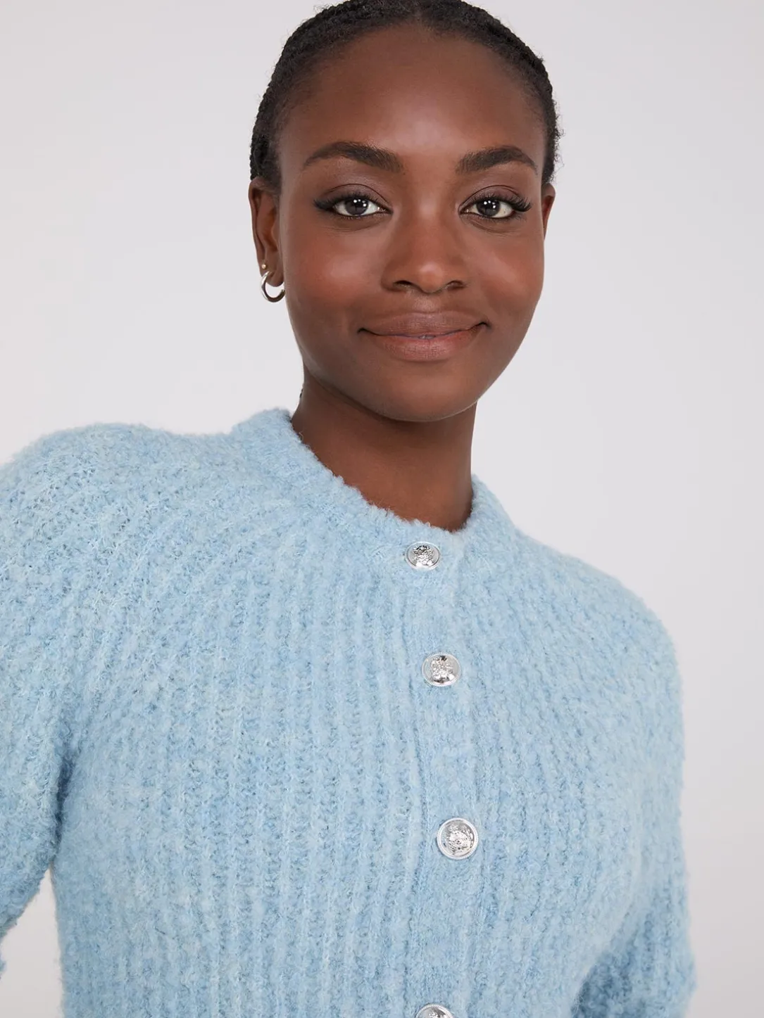 Faux Wool Raglan Cardigan