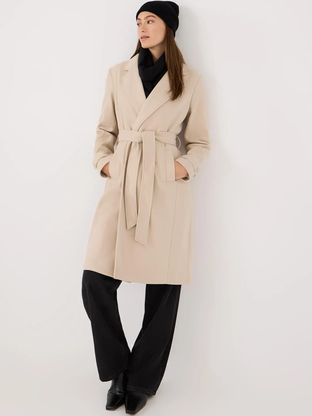 Faux Wool Wrap Coat