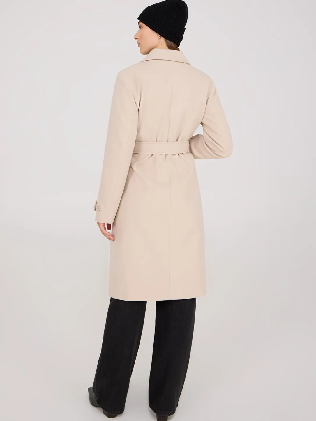 Faux Wool Wrap Coat