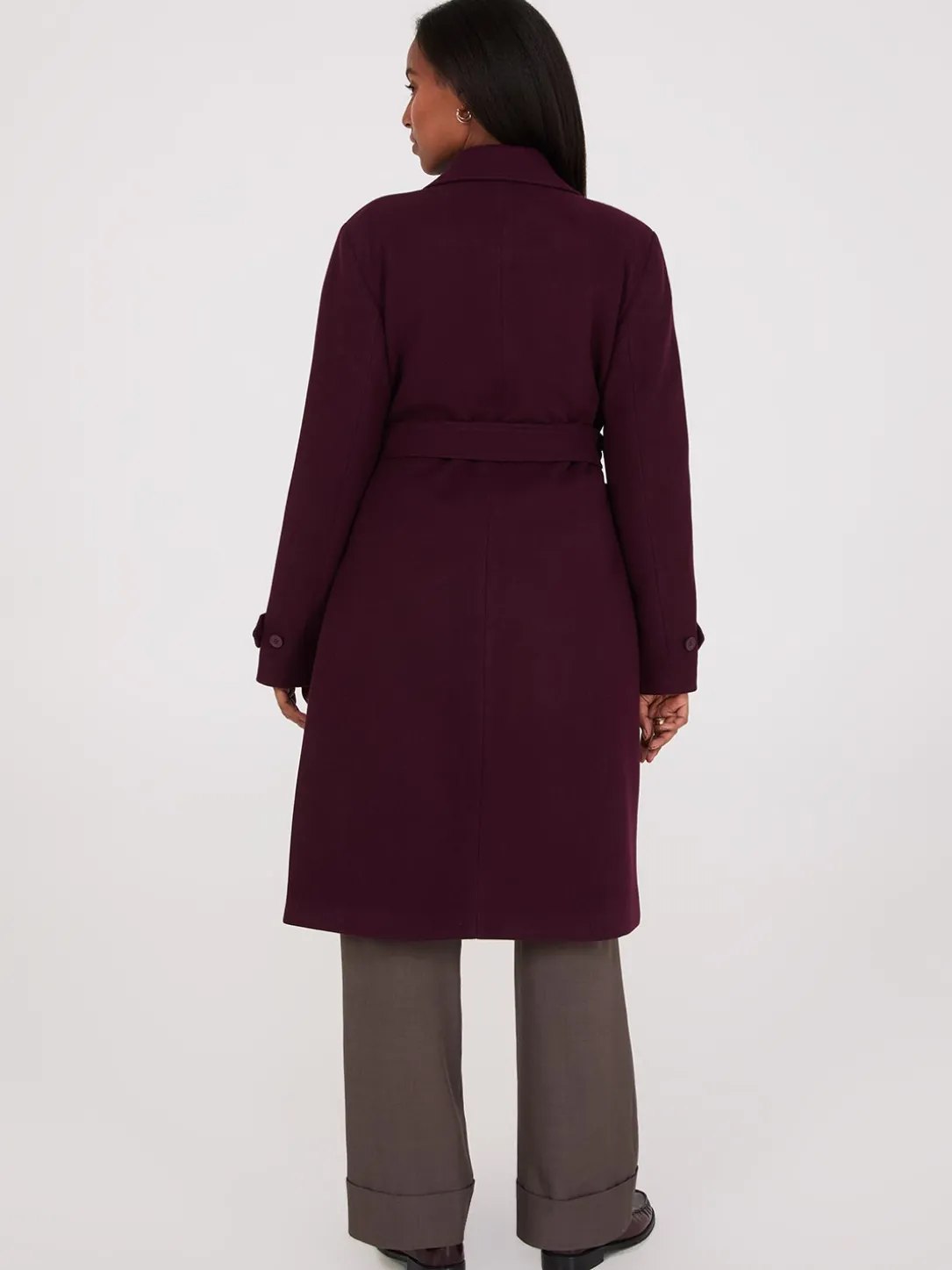 Faux Wool Wrap Coat