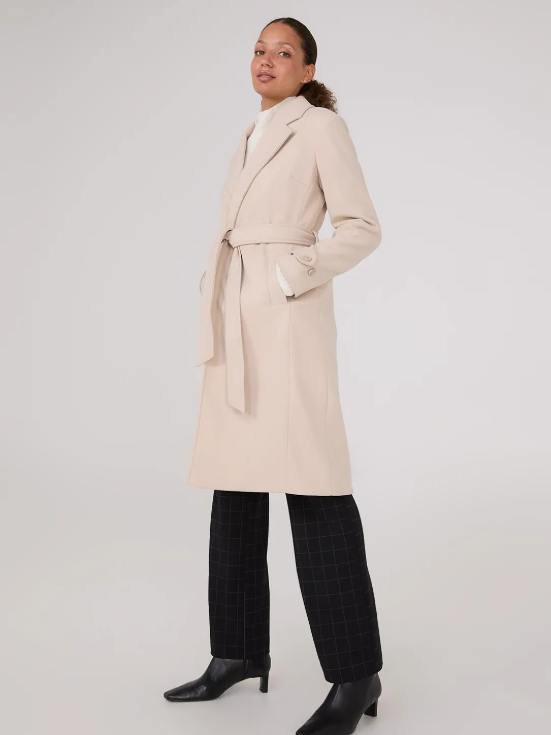 Faux Wool Wrap Coat