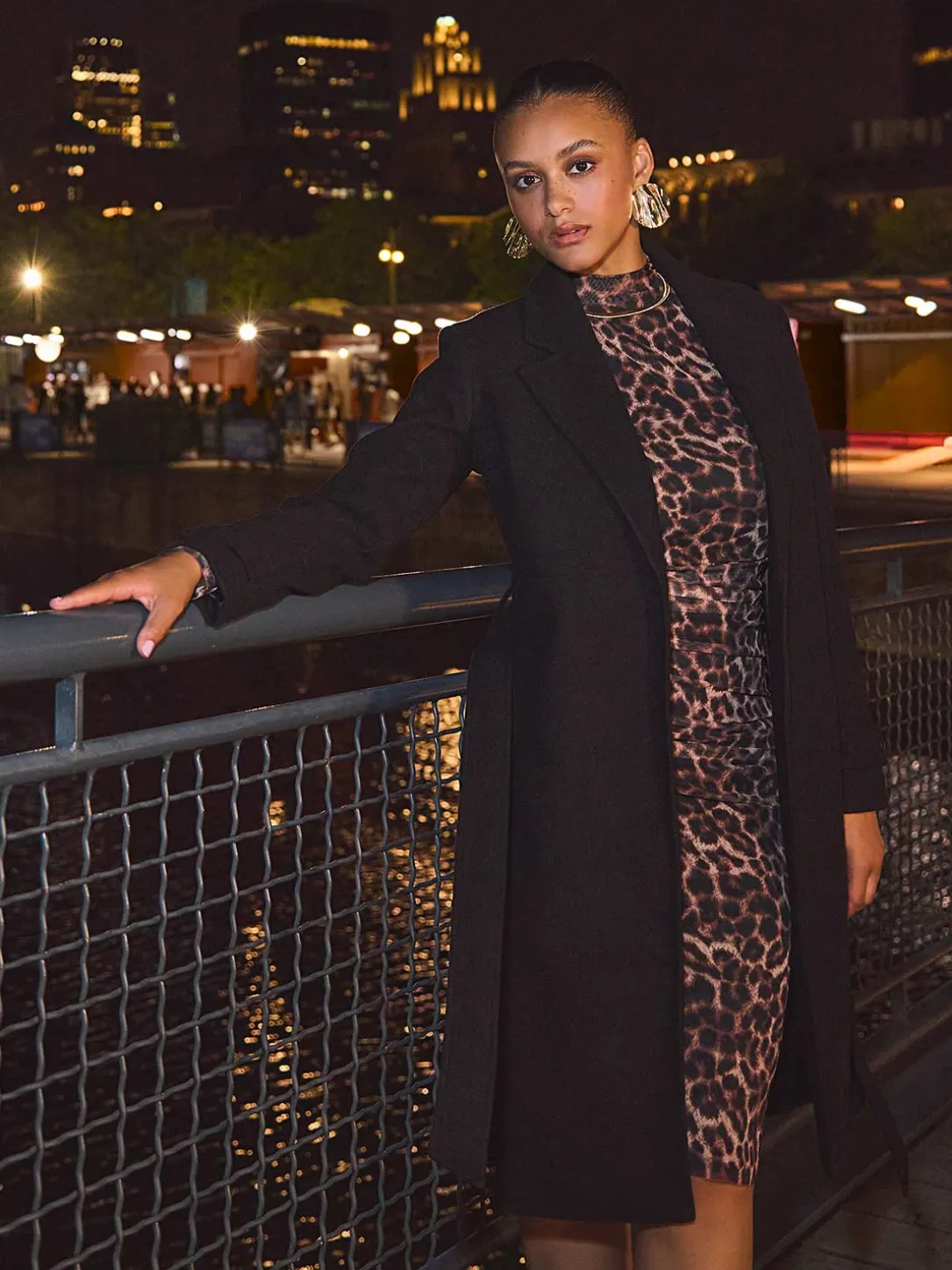 Faux Wool Wrap Coat