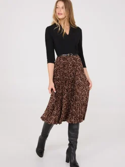 2-Fer Animal Print Belted Dress