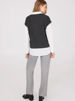 2-Fer Blouse With Short Sleeve Top