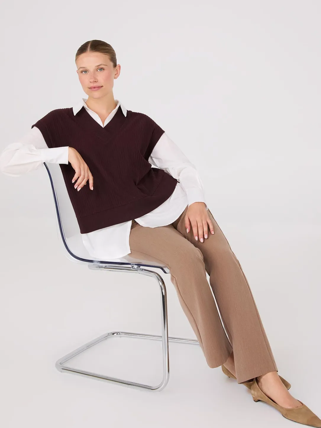 2-Fer Blouse With Short Sleeve Top