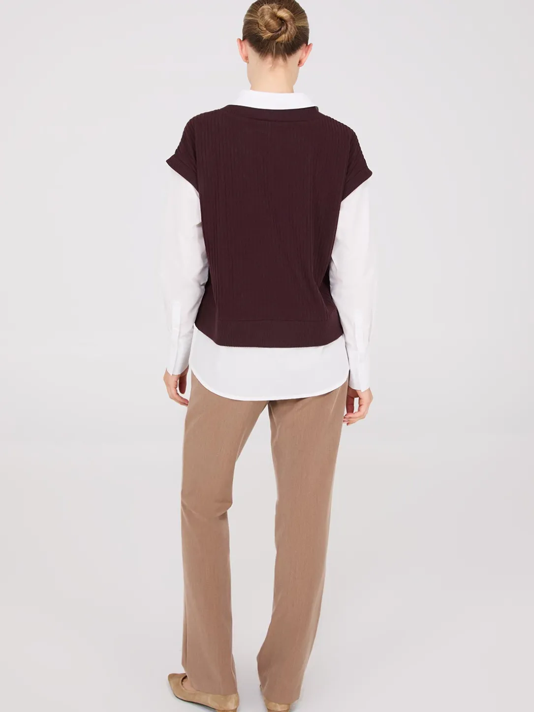 2-Fer Blouse With Short Sleeve Top