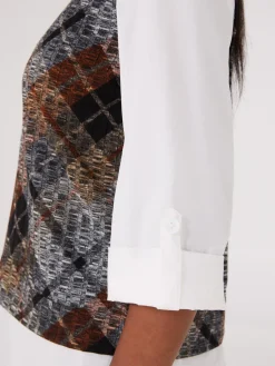 2-Fer Plaid Vest With Blouse