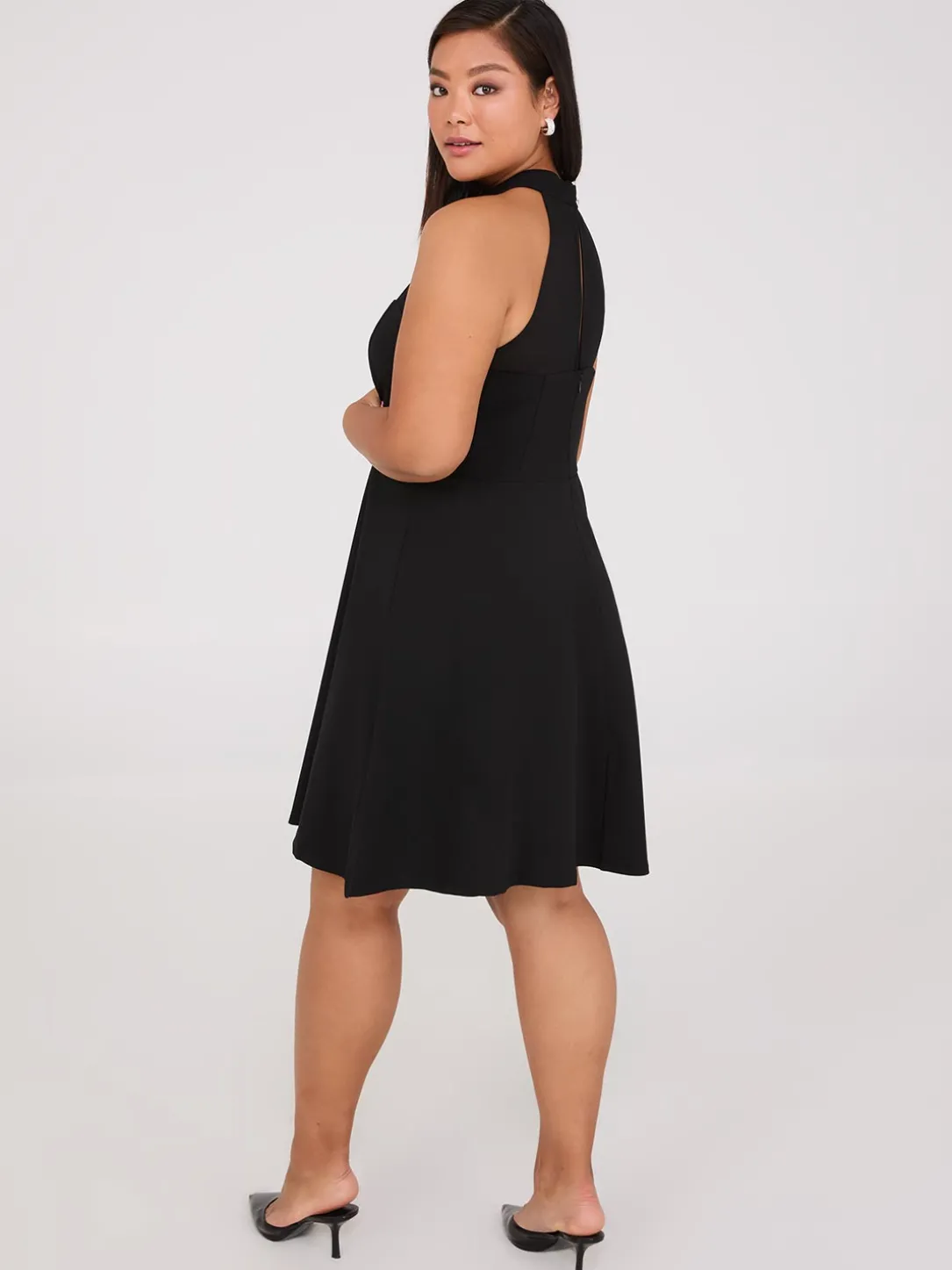 Fit & Flare Halter Neck Dress
