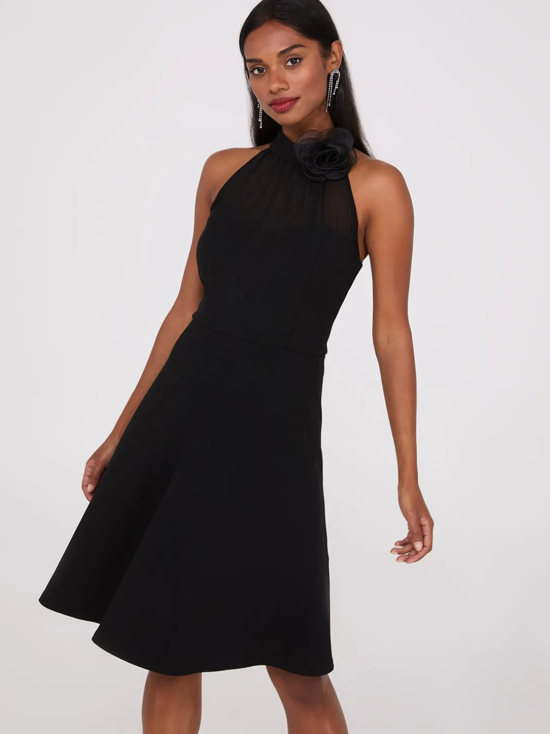 Fit & Flare Halter Neck Dress