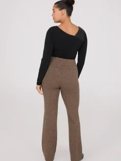 Flare Leg Melange Knit Pants