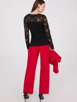 Floral Lace Sweeheart Neckline Top