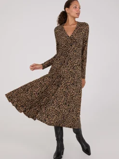 Floral Print Gathered Midi Dress