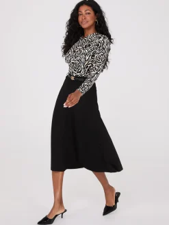 Floral Print Ruched Drape Neck Top