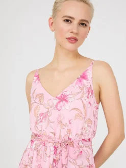 Floral Print 3-Tier Maxi Dress