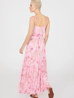 Floral Print 3-Tier Maxi Dress